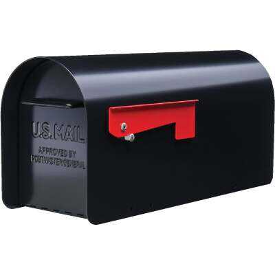 Gibraltar Ironside Black Steel Post Mount Mailbox